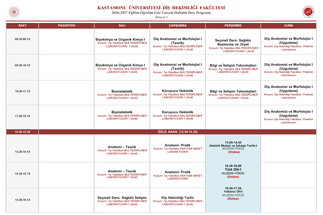 Ders Programı